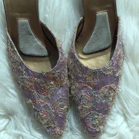 NWOB Charles Jourdan Lavender tweed Pointy Heels - Picture 16 of 16